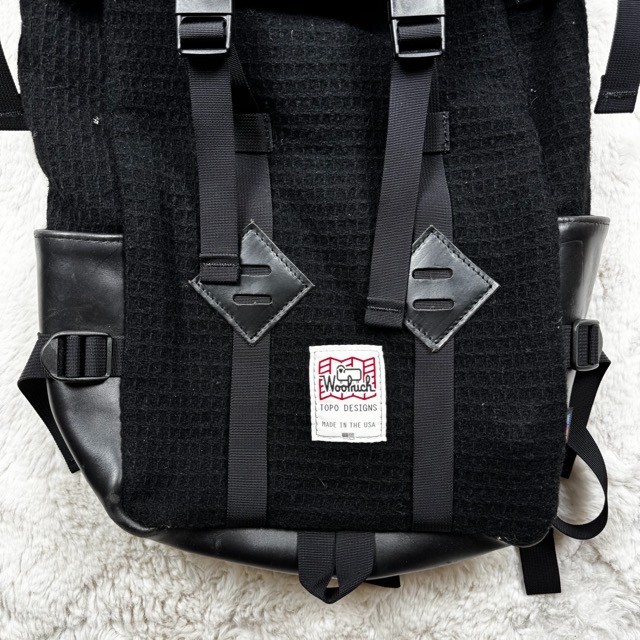 Woolrich Topo Designs Klettersack Wool Nylon & Leather Backpack Black USA Made