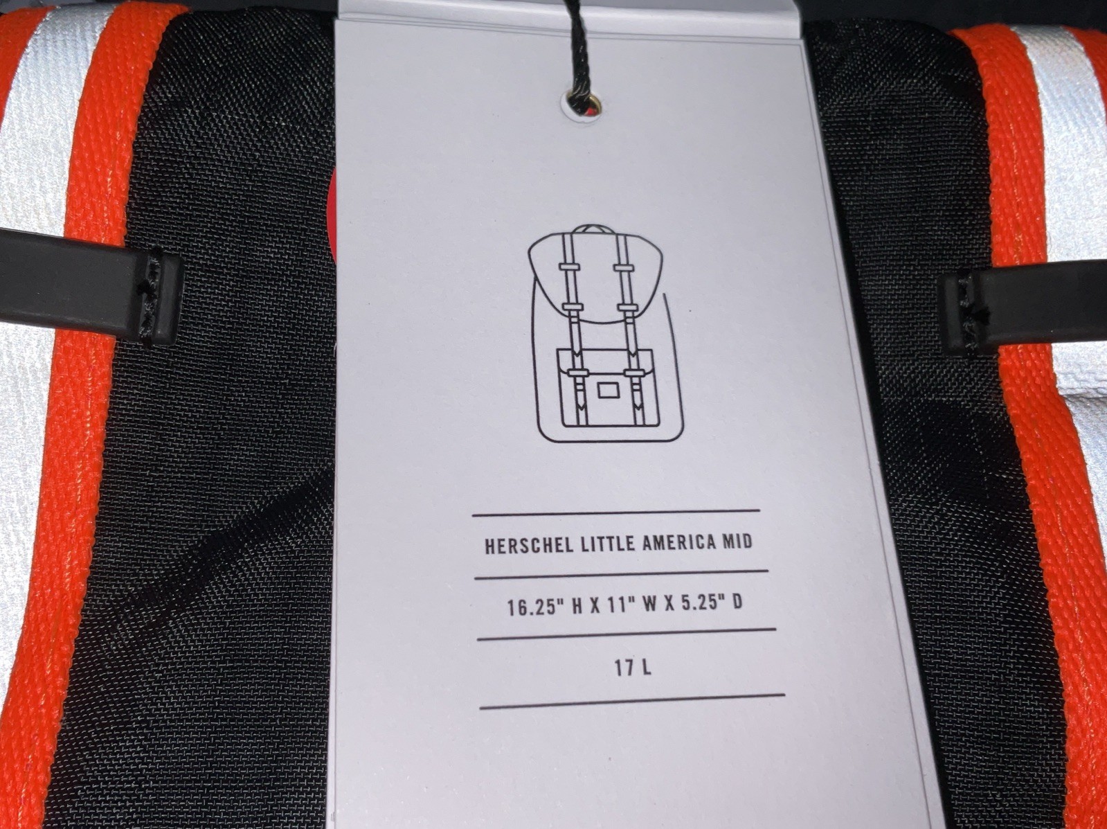 Herschel Supply Co. Little America Mid Backpack Black/Safety Orange