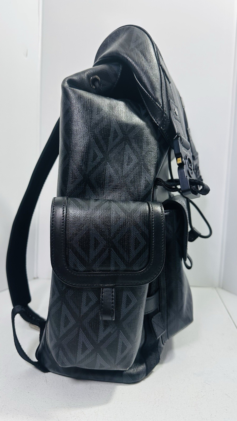 Christian Dior Hit the Road Backpack CD Diamond Coated Canvas