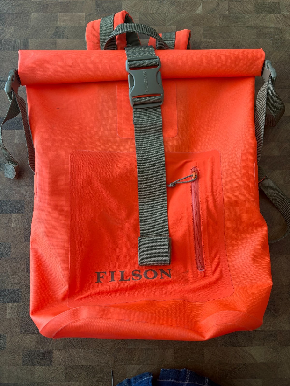 28L Filson Dry Bag Backpack | Orange Waterproof TPU Nylon