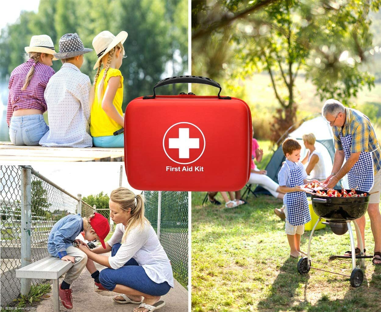 Kit de premiers secours compact (228 pièces) conçu pour les soins d’urgence