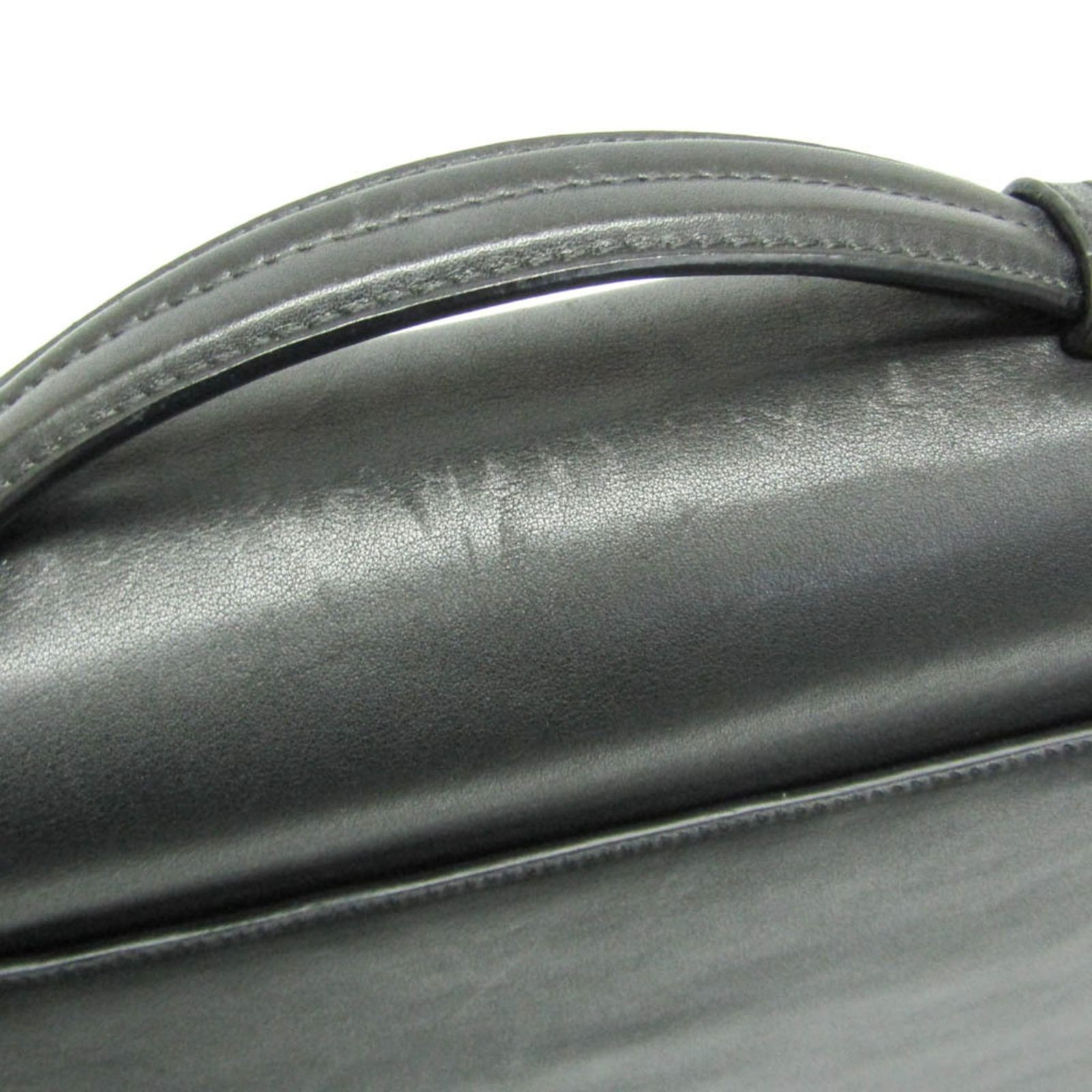 Dunhill MULSANNE Briefcase Business Bag Black Leather Flap Push Lock Men’s