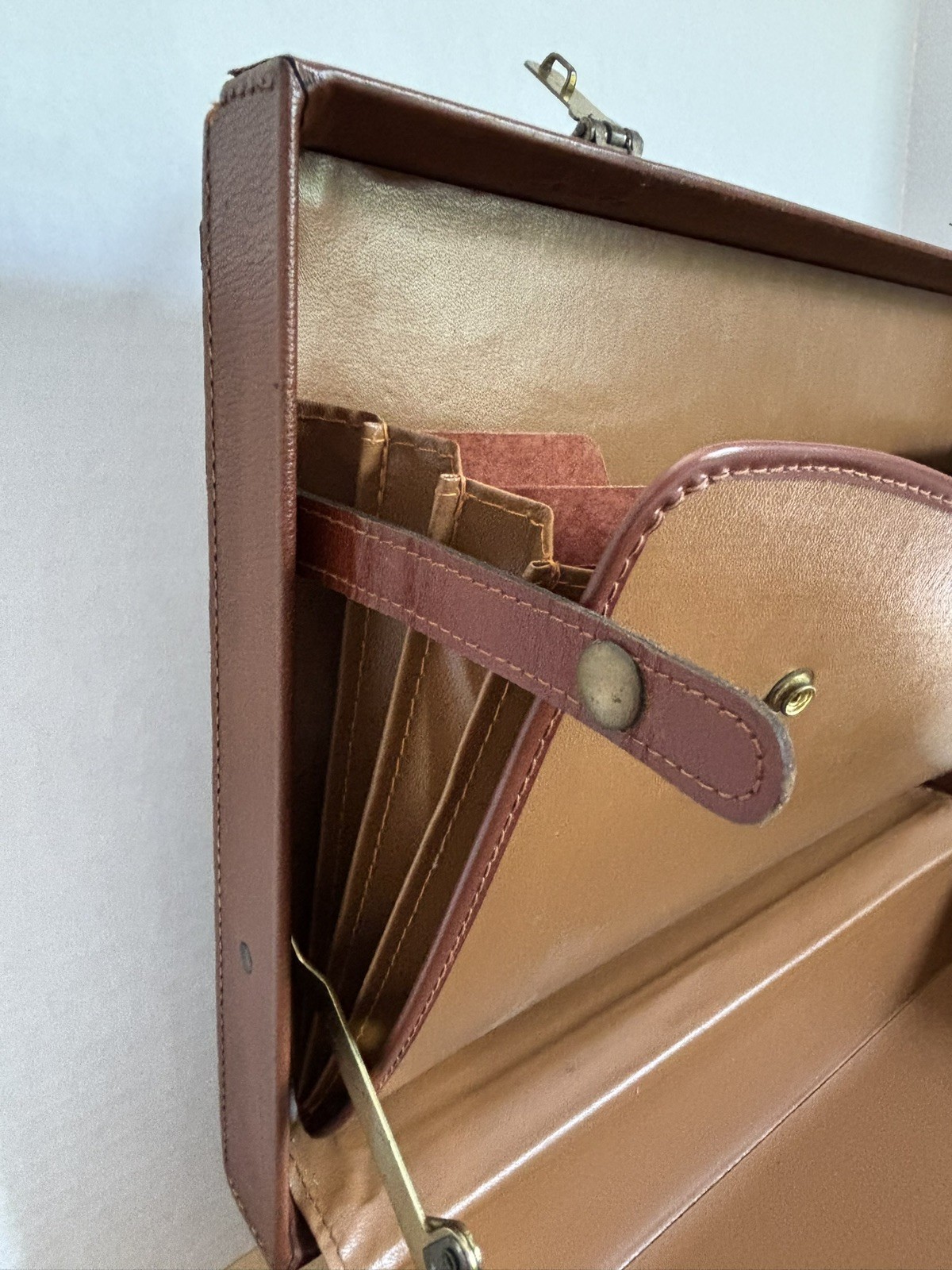 Cheney Vintage Attaché Briefcase, Hard Sided, Very Sturdy, File Holder Inside
