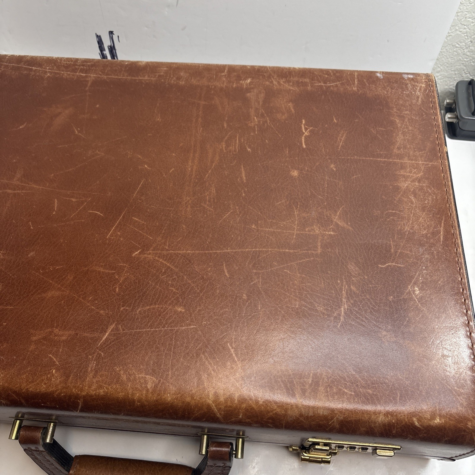 Vintage Leather Korchmar Attache / Briefcase 18 1/2 x 13 1/8 x 4 1/4
