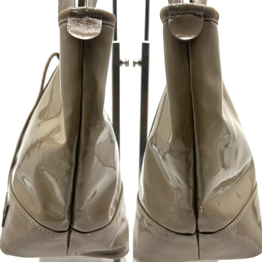 PORTER GIRL Patent Leather Tote Bag Beige Yoshida Japan