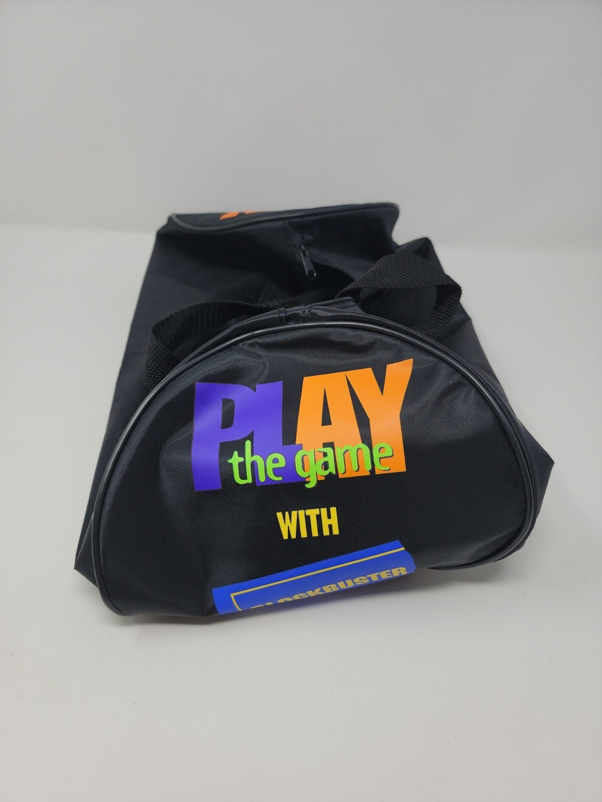 Vintage Play the Game With Blockbuster Black 14″ x 7″ Duffle Bag Canadian Seller
