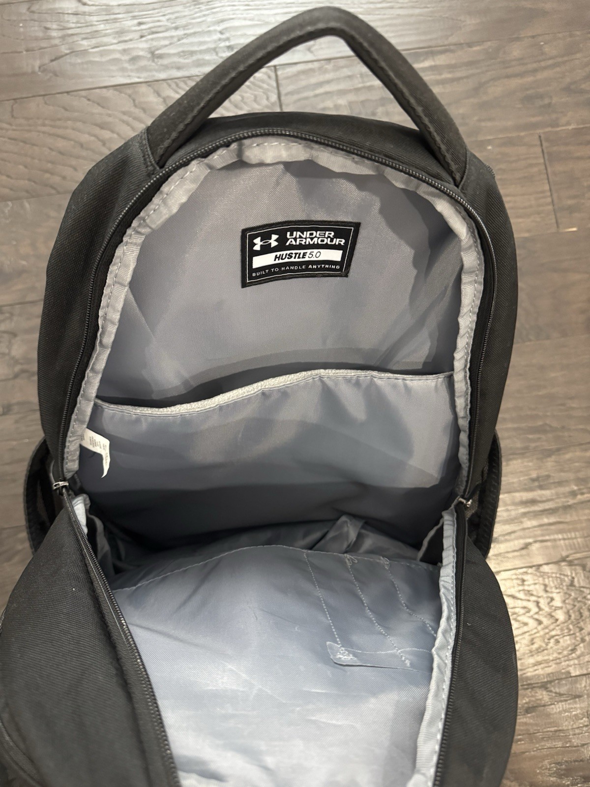 Under Armour UA Hustle 5.0 Backpack Black / Silver School Sports Bag 29L