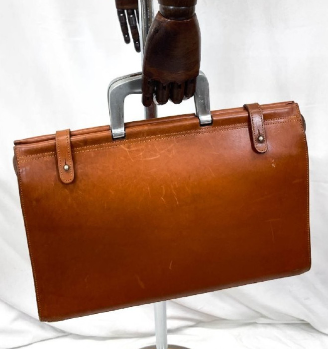 Bill Amberg Rocket Bag Bridle Leather Briefcase Light Brown Self Standing