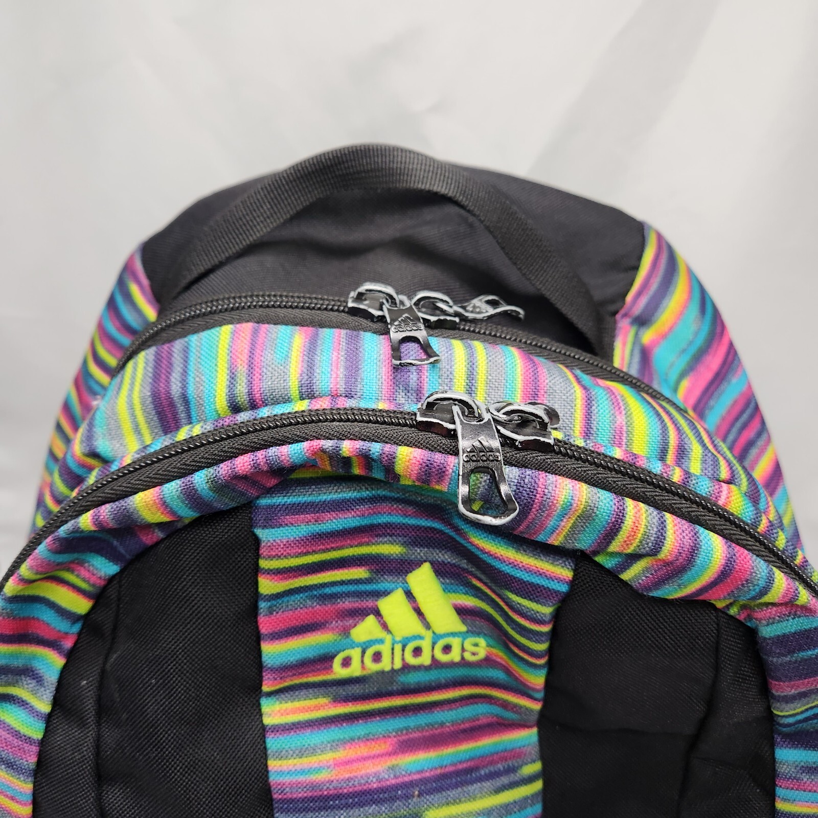 Adidas Backpack School College Journal Rainbow Stripes Padded Purple Blue Pink