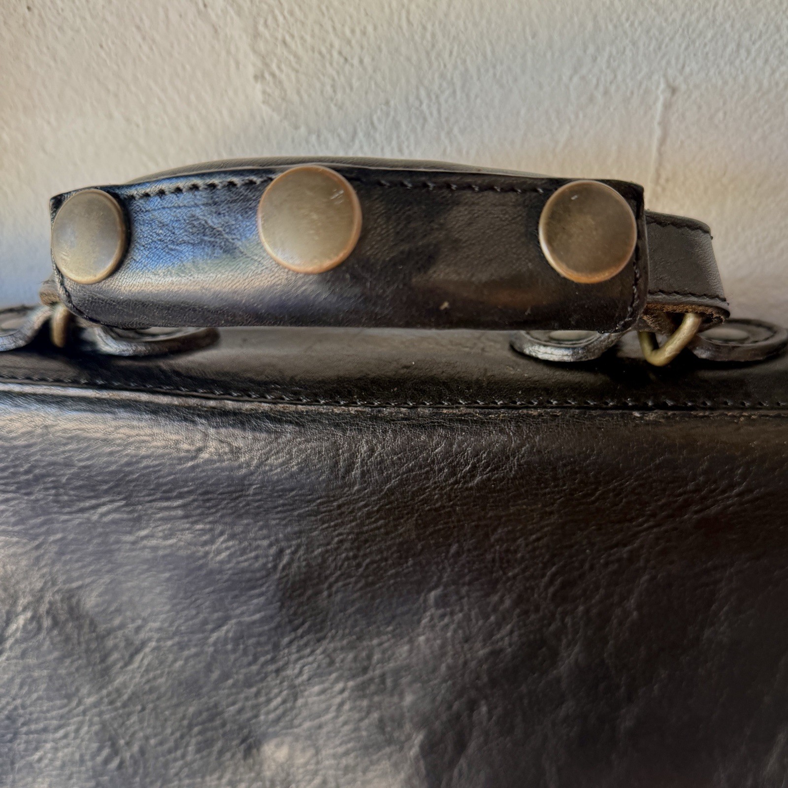 Vintage Sofia Production Black Briefcase Bag Shoulder Strap & Handle 14” x 9”