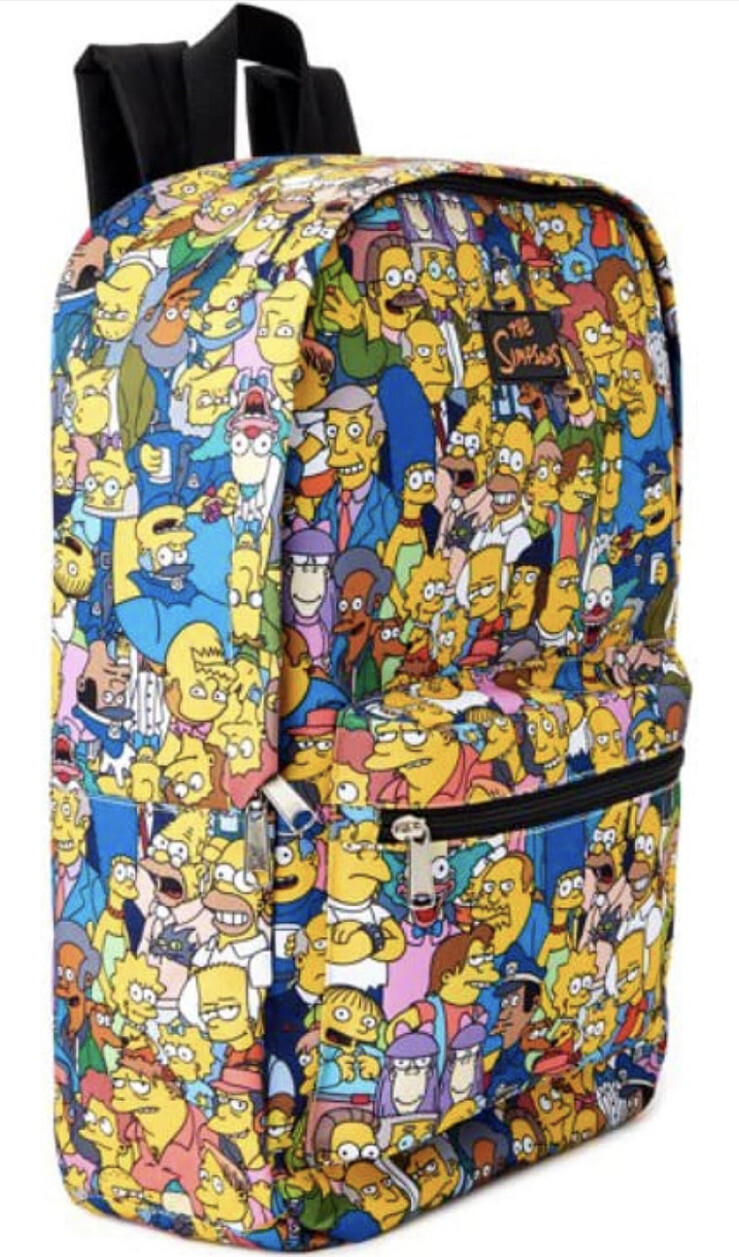 The Simpsons Characters AOP All Over Print Backpack, Officially Licensed NWT