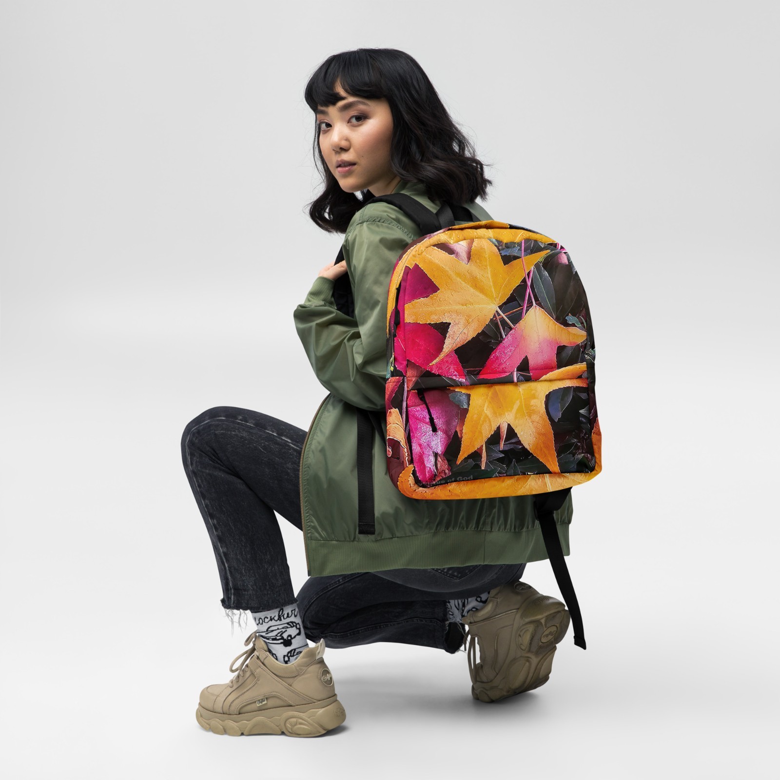 Vibrant Foliage Print 16″ Backpack Waterproof | Authentic Nature Photography