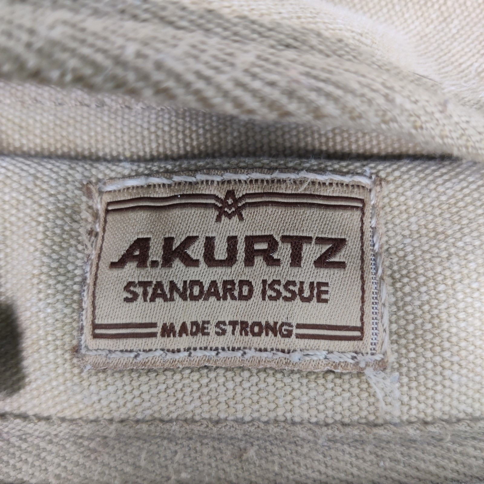 A. Kurtz Standard Issue Canvas Backpack Khaki Tan Military Rucksack FLAW