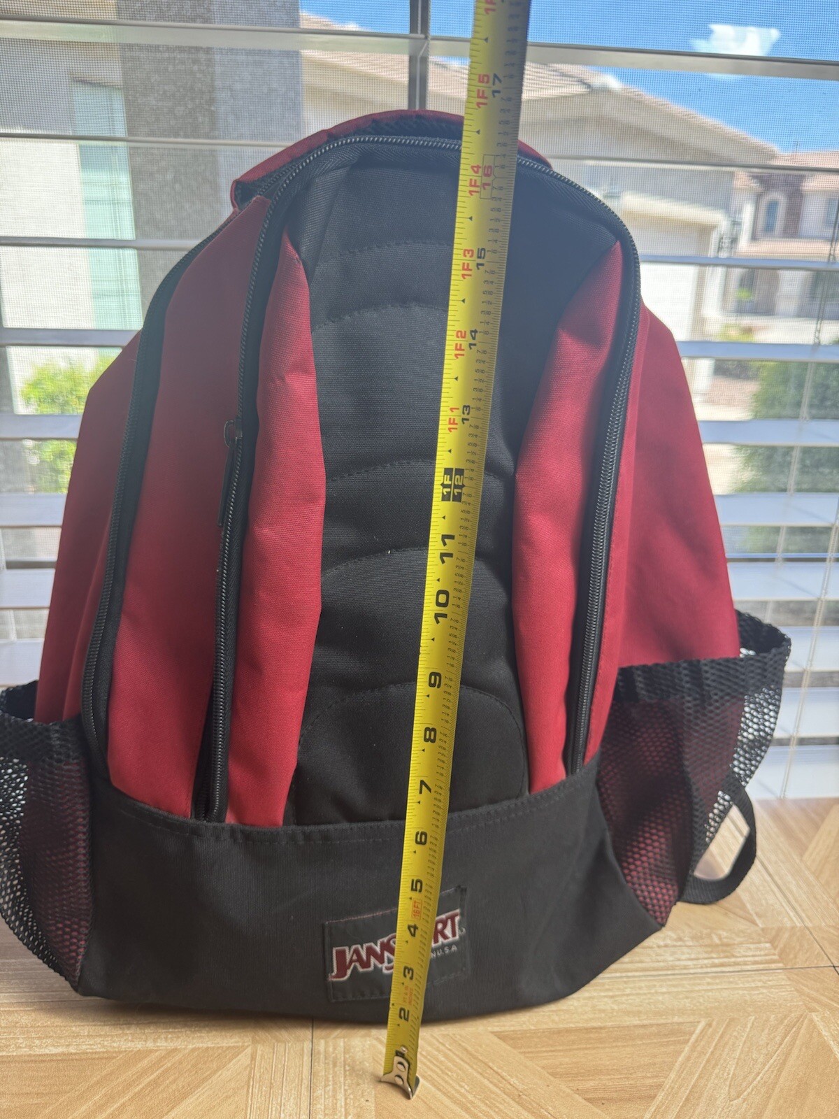 Vintage JanSport Backpack Classic Zip Up Bag Red MADE IN USA See Last Pic