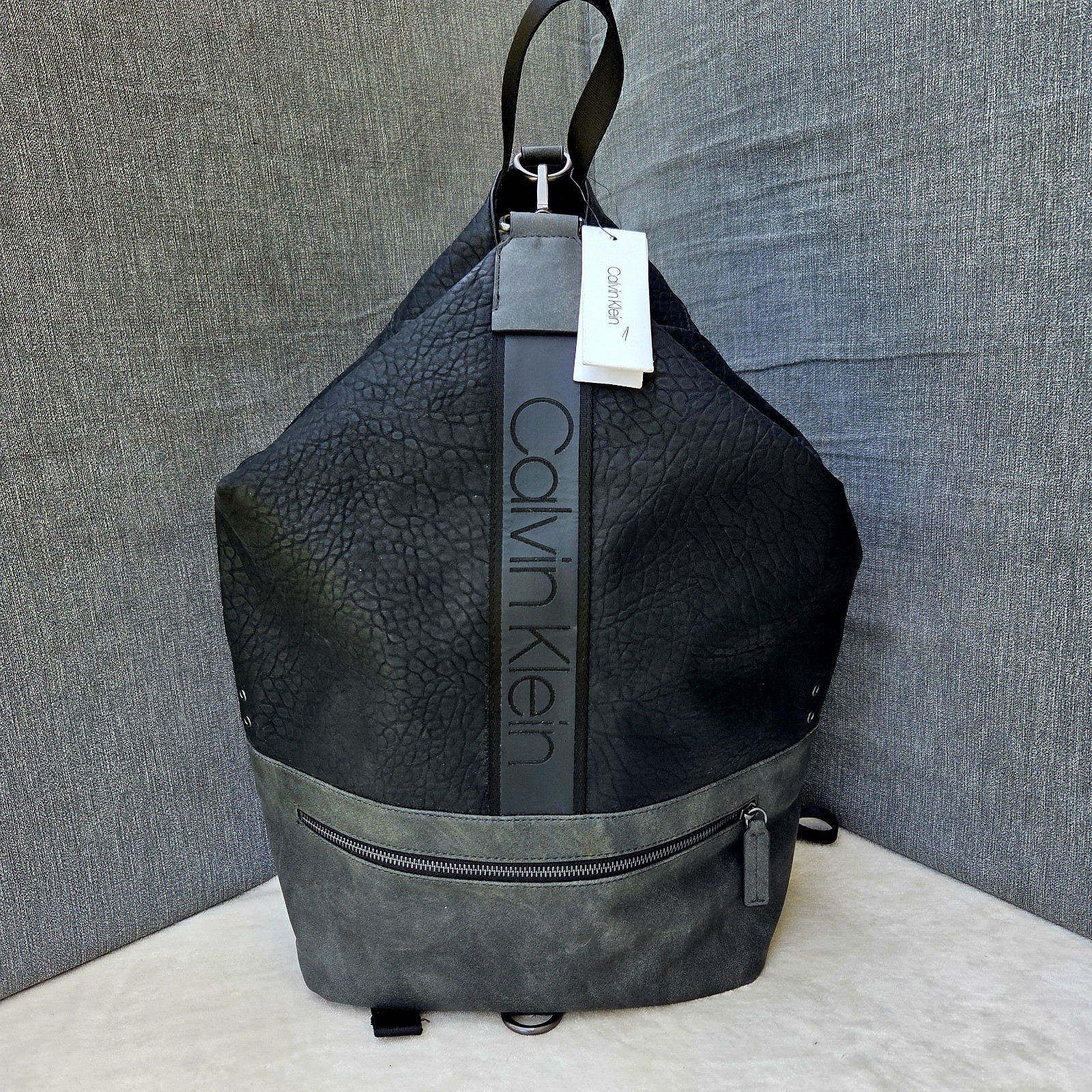 NEW with Tag Calvin Klein Man Made Leather Backpack Sport College Travel Laptop