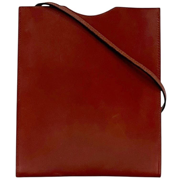 Pre-owned Hermès Onimetoe Brown Leather Shoulder Bag. This brown genuine