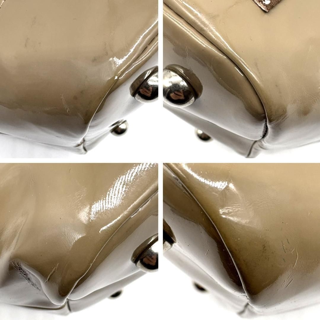 PORTER GIRL Patent Leather Tote Bag Beige Yoshida Japan