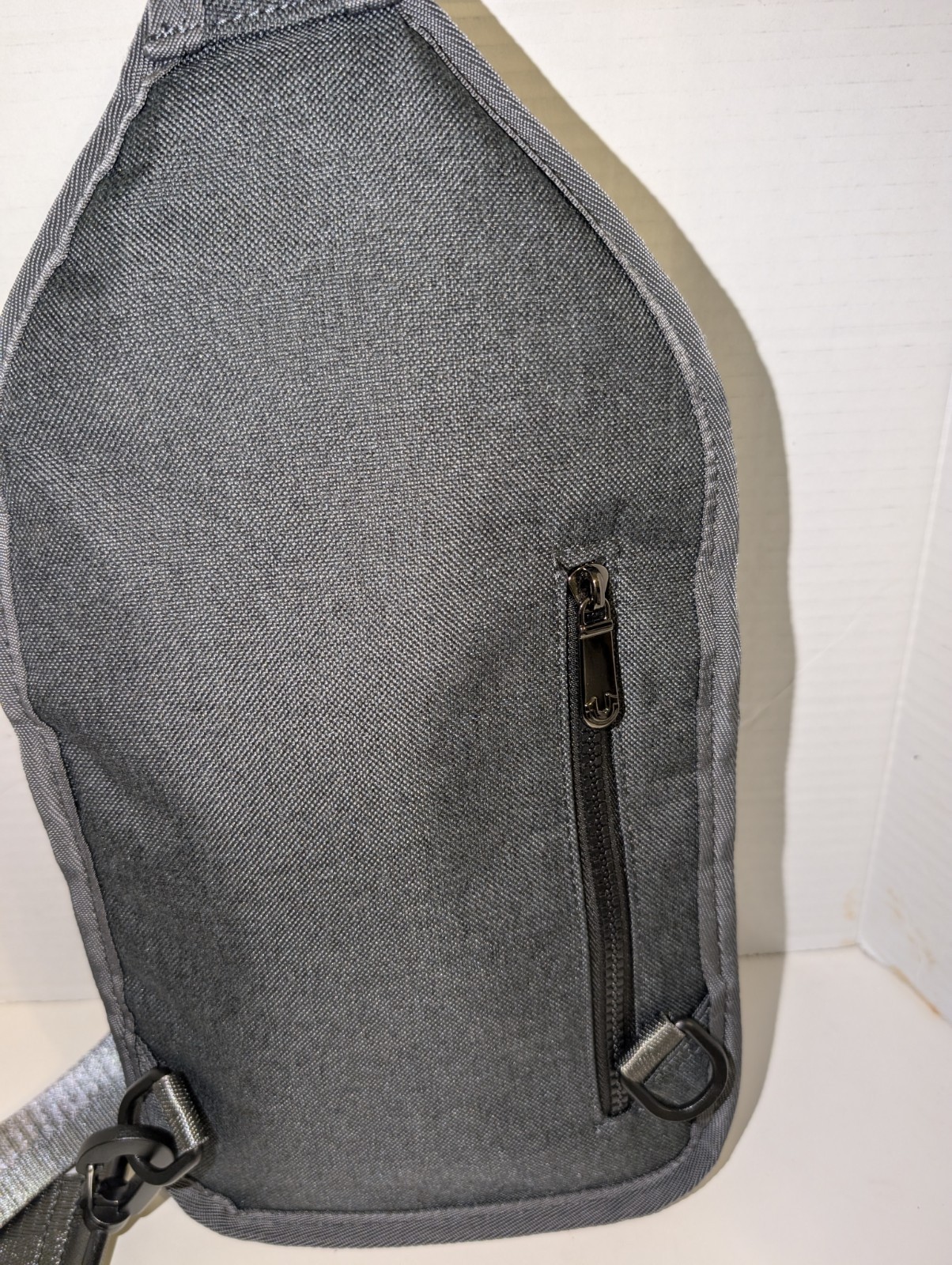 True Religion Crossbody Mens Sling Bag Gray Yeta 2.0 Buddha Logo Adjustable NWOT