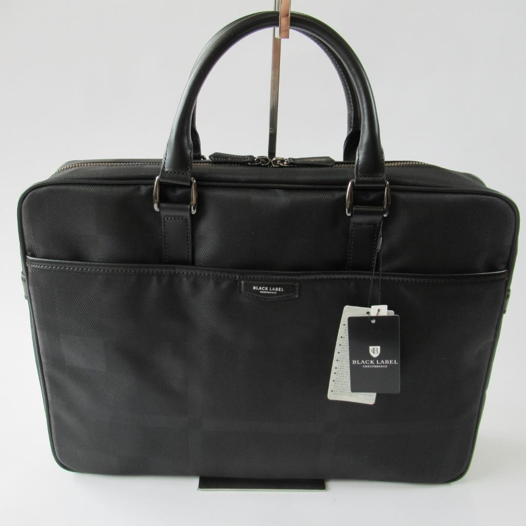 Authentic BLACK LABEL CRESTBRIDGE Black Check Business Briefcase 31cm x 42cm x 9