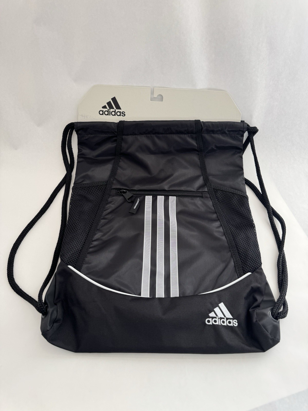 Adidas Alliance II Sackpack Black Drawstring Gym Bag Lightweight Travel