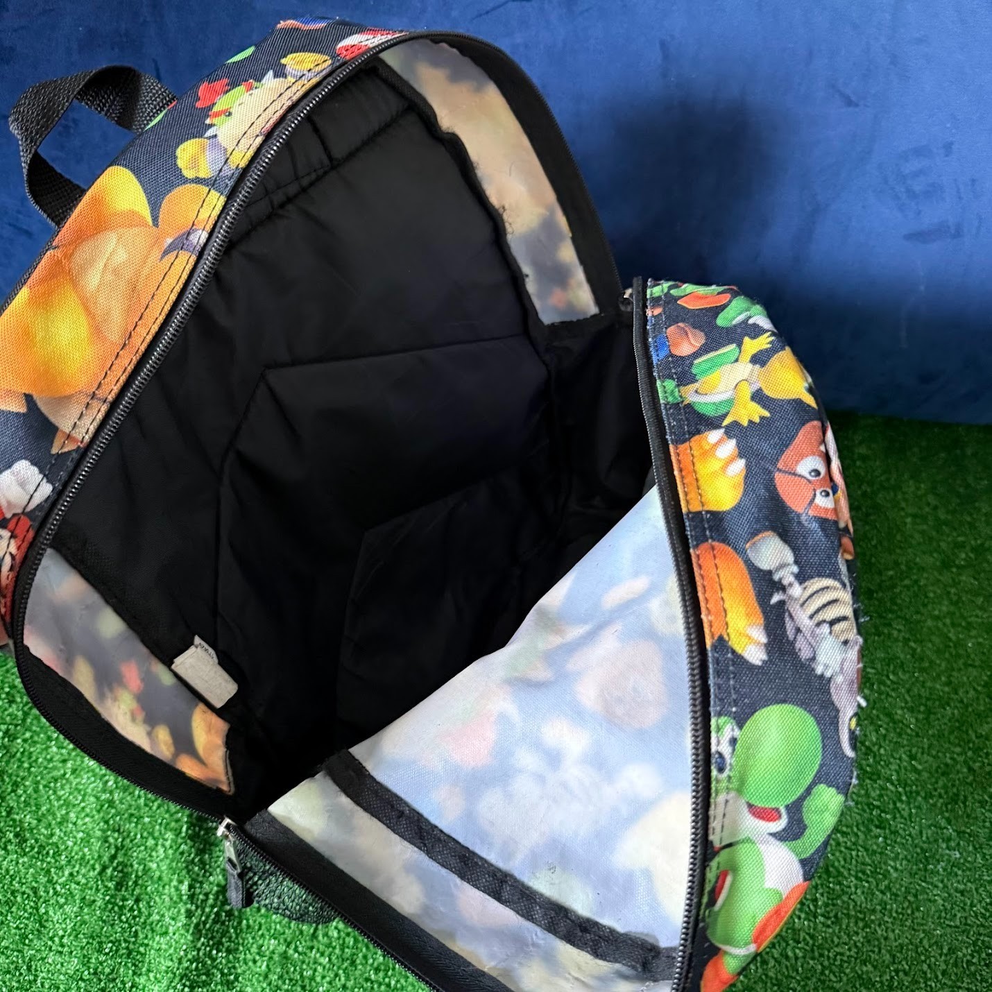 Nintendo Super Mario Bros. All Over Character Print Backpack Bioworld School Bag