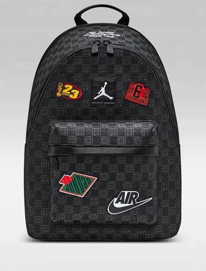 Jordan Air Monogram Backpack 20L Black Bookbag Luxury Bag MA9155-023 Limited
