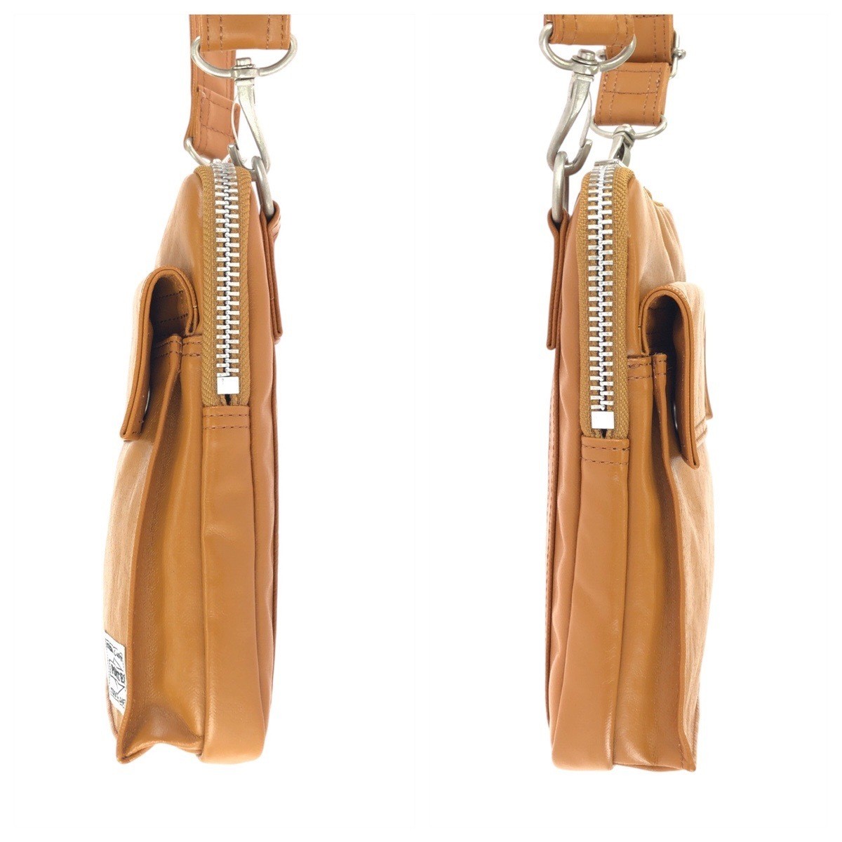 PORTER Shoulder Bag Freestyle Coated Canvas Beige Camel Men W16cm H20cm D4cm