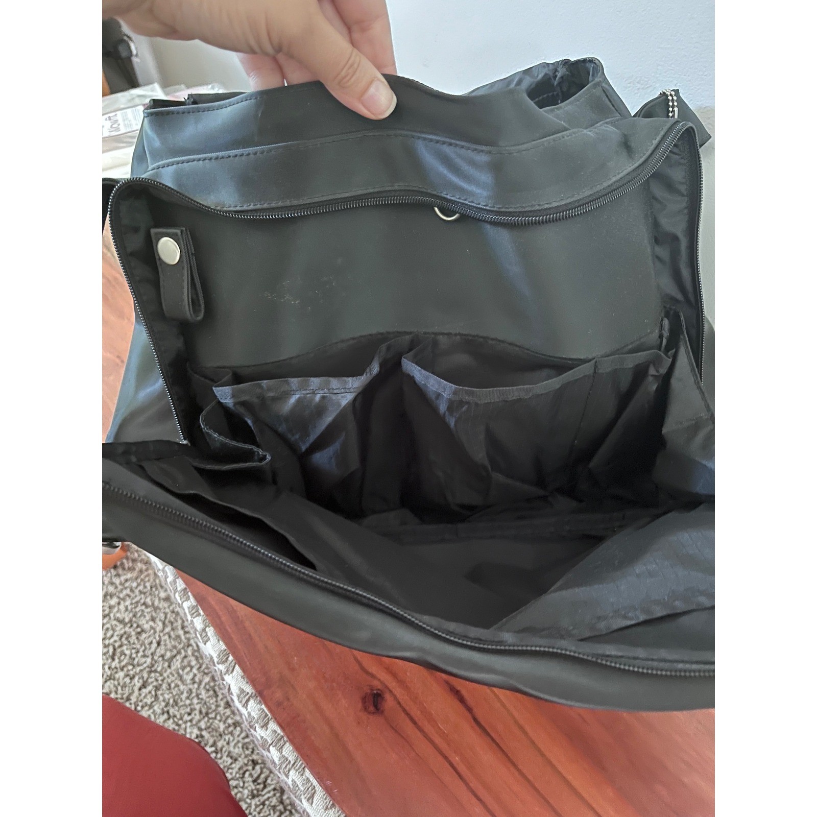 Kenneth Cole Reaction Messenger Bag Black Nylon Crossbody Laptop Satchel Bag