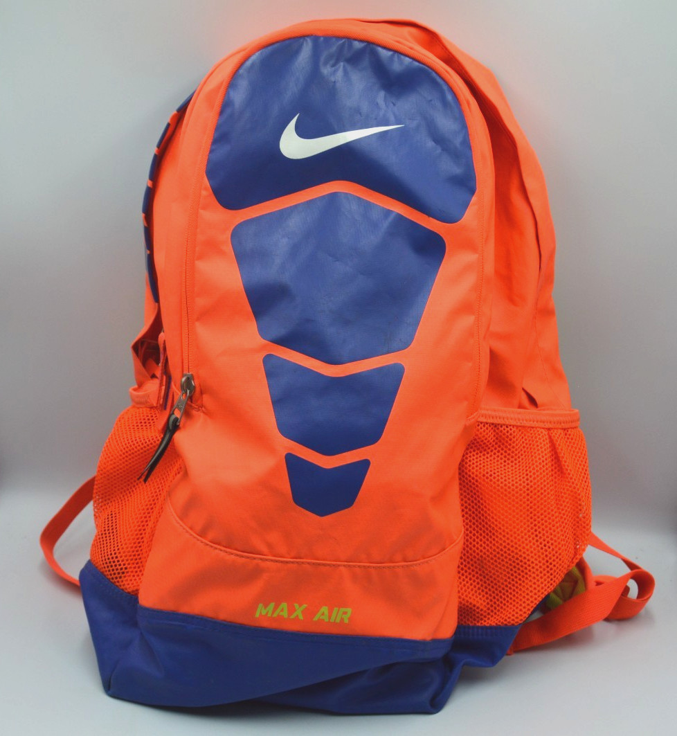 Nike Max Air Backpack Orange Neon Volt Yellow Blue Athletic Sports Bag