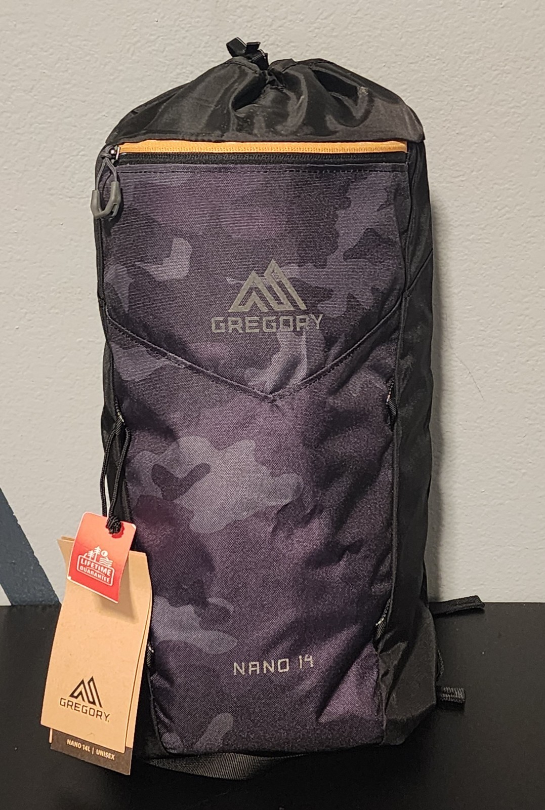 NWT Gregory Nano 14 Backpack – Black Woodland Camo