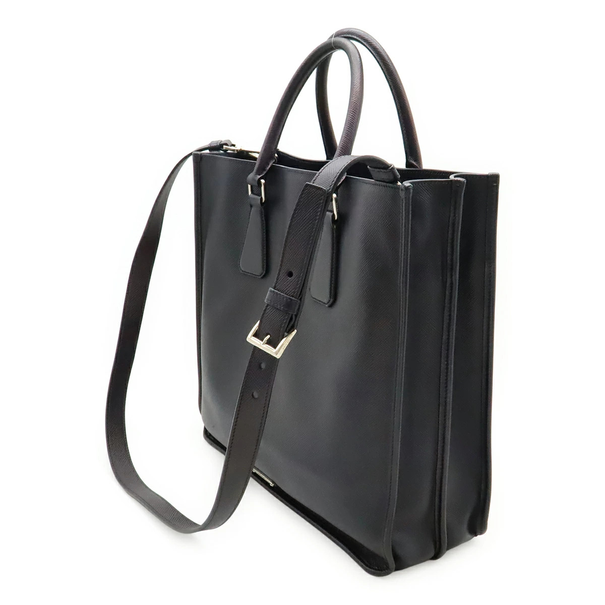 PRADA Triangle Logo Saffiano Tote Bag 2Way Shoulder Bag Crossbody
