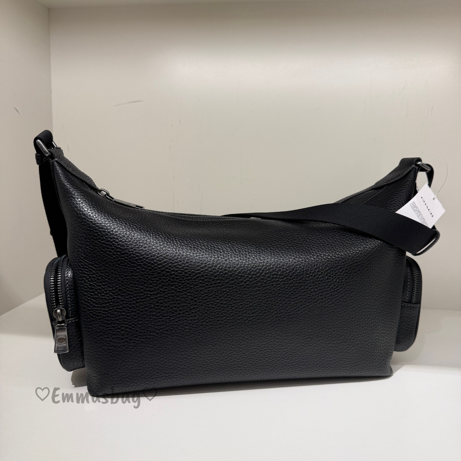 NWT Coach Finn Crossbody Bag With Pockets CCG15 pebbled leather/Gunmetal/Black