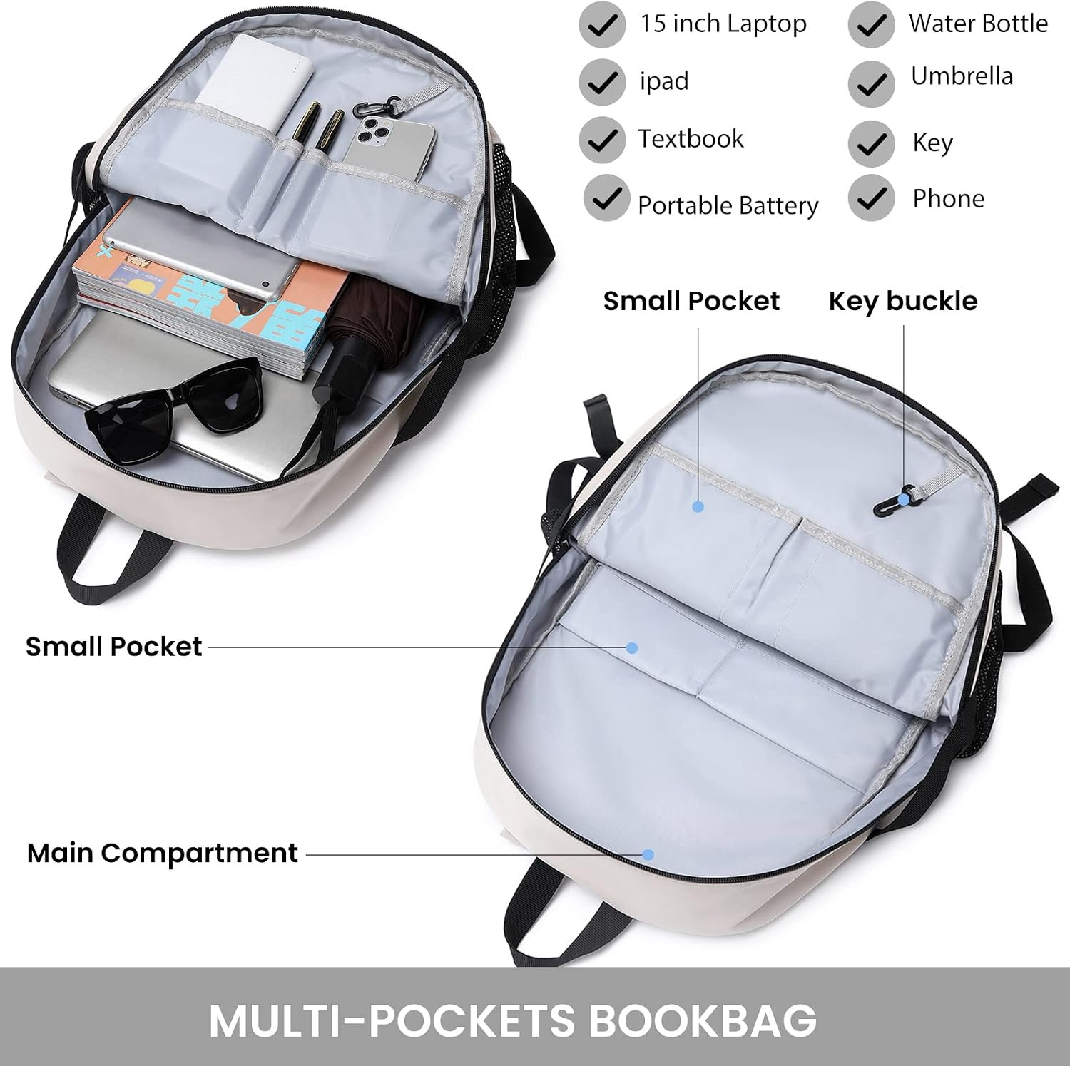 Classical School Backpack Lightweight Bookbag Casual Daypack Travel Work Bag for