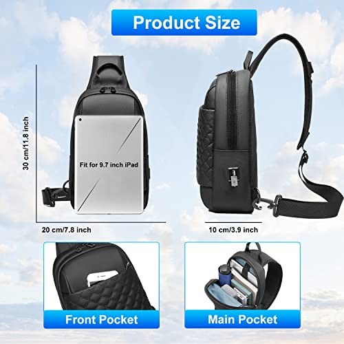men’s messenger backpack – waterproof travel bag with usb charging port,