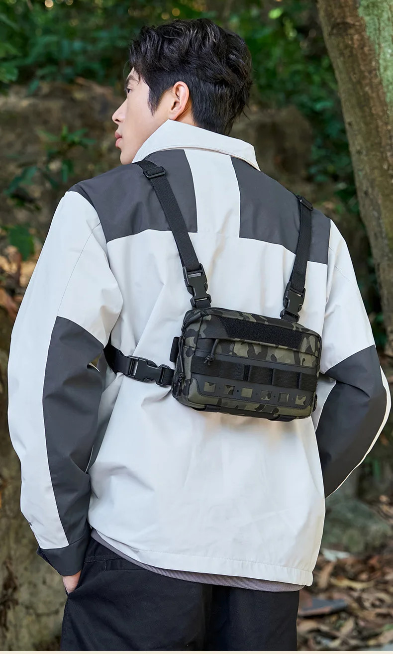 Tactical Men’s Chest Bag Fishing Vest Backpack Travel Molle Nylon Camping Climbi