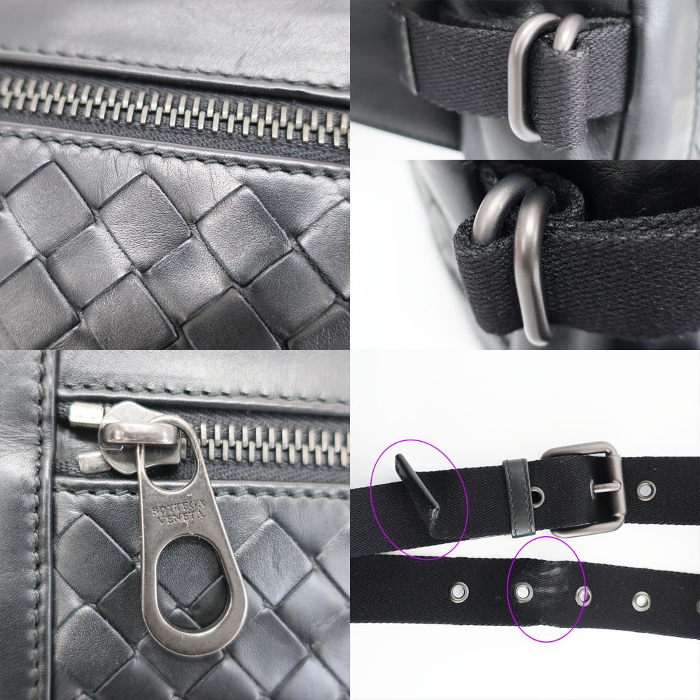Bottega Veneta Fanny Pack Intrecciato Black Leather B06739595V
