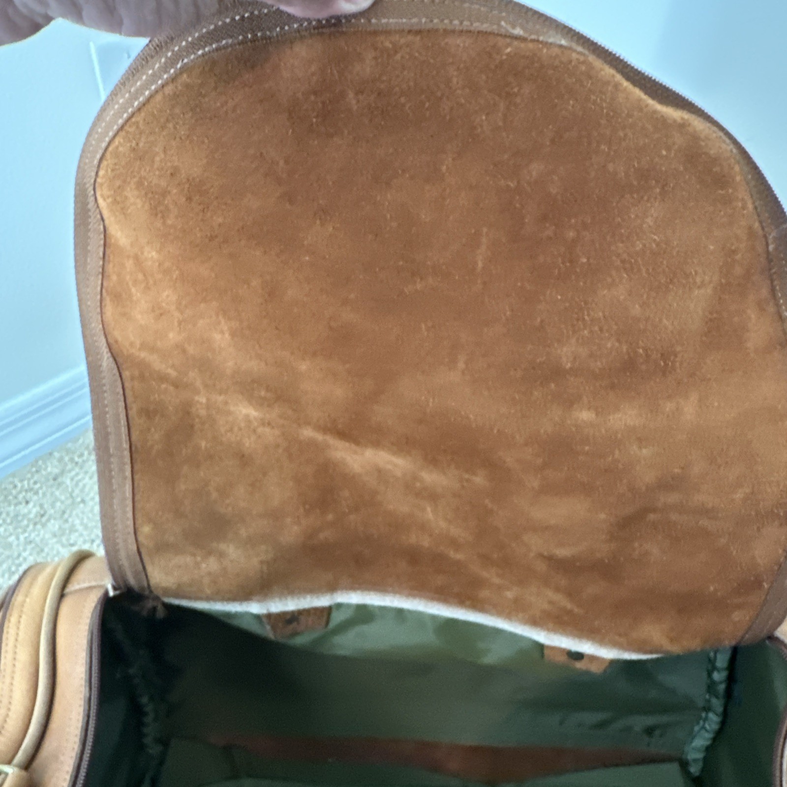 Vintage Orvis Leather Duffle Bag Multiple Pockets Customizable Made in USA