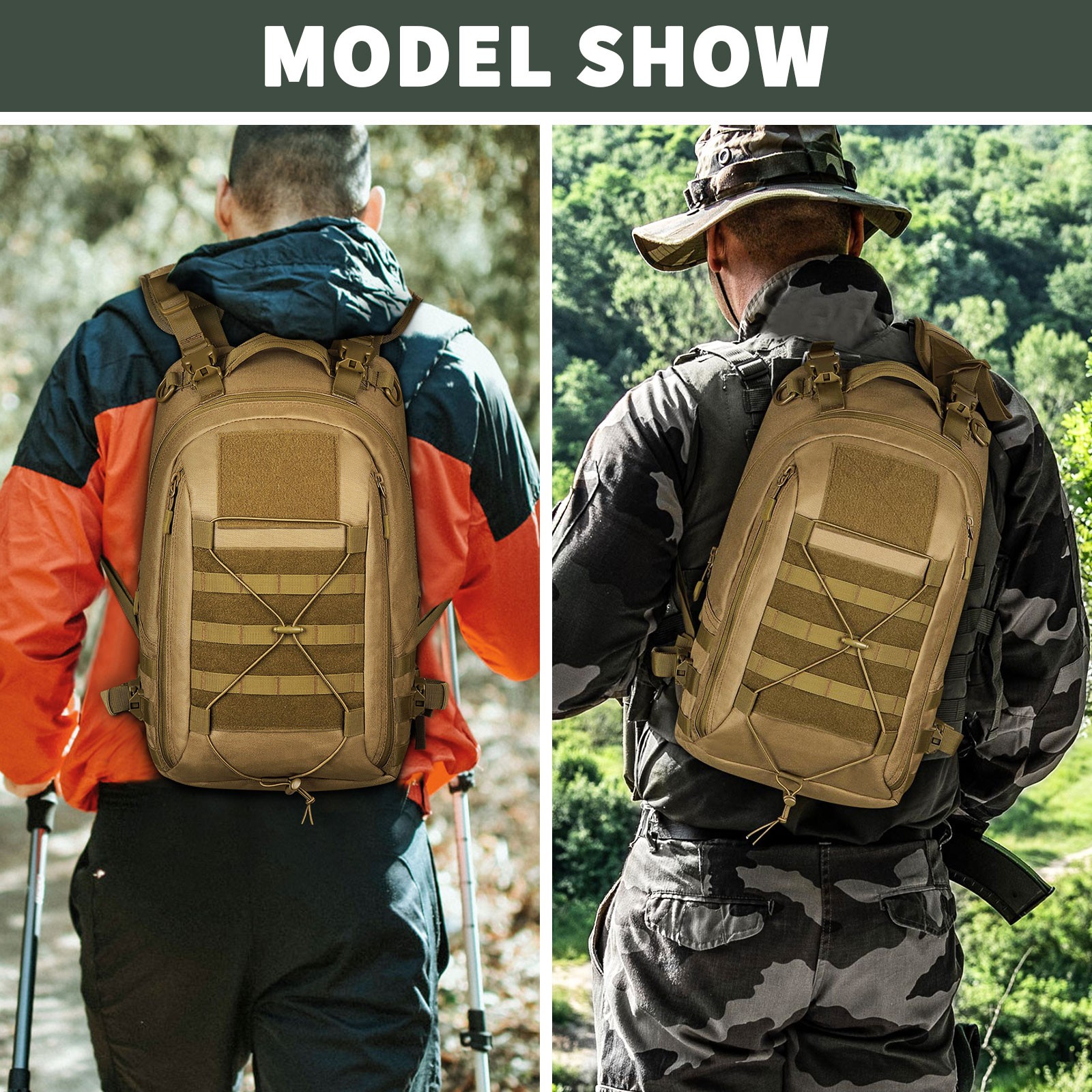 25L Tactical Backpack Military Rucksack Men Women Daypack Molle Army Work Bag
