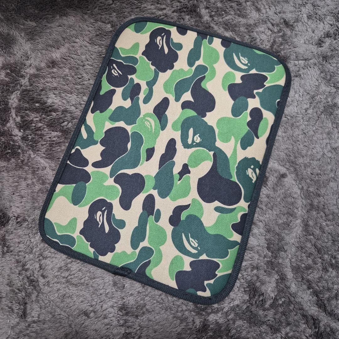 A BATHING APE PC Case Camouflage Pattern Cushioned Sleeve 18x25cm BAPE Used