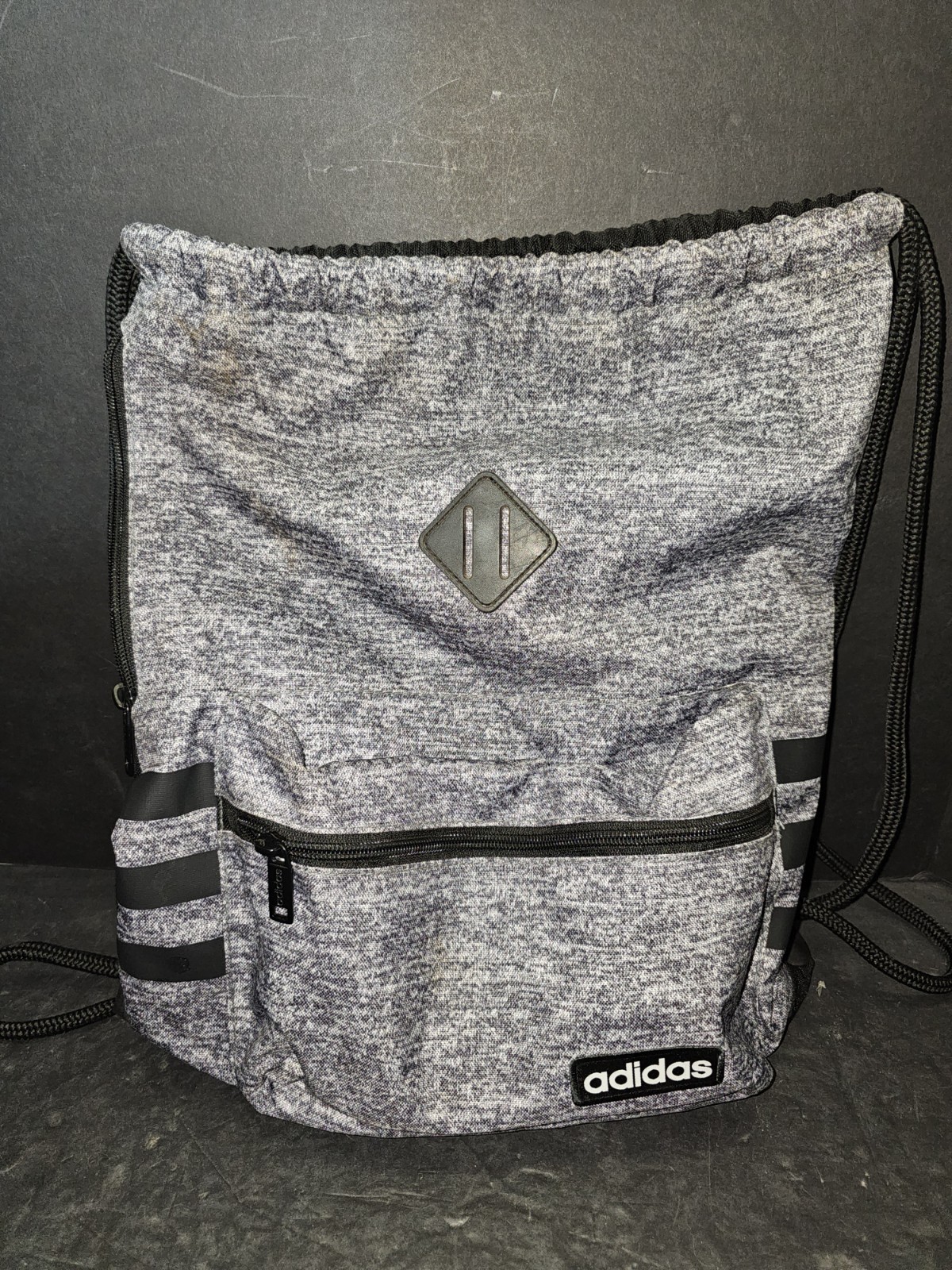 Adidas Alliance II Sackpack Drawstring Sling Bag Zipper Pockets & Crossbody Bag