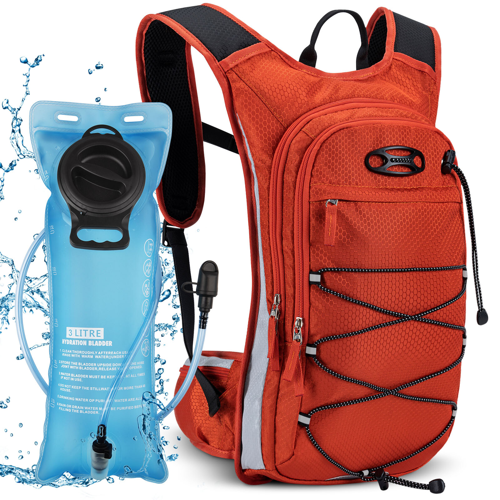 Hydration Backpack Rucksack with 3L Water Bladder Hiking Sports Trekking Daypack