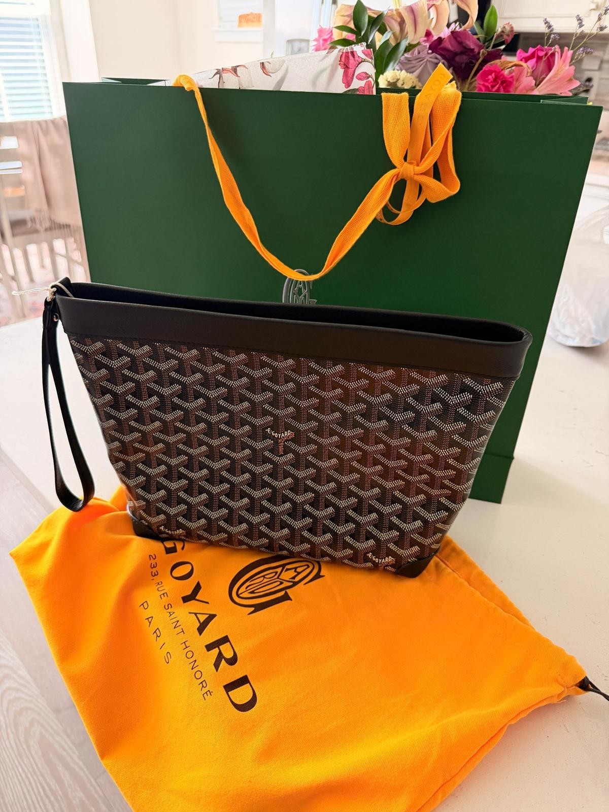 NEW Authentic Goyard Conti Pouch Black/Black Full Set Receipt Paris 2026