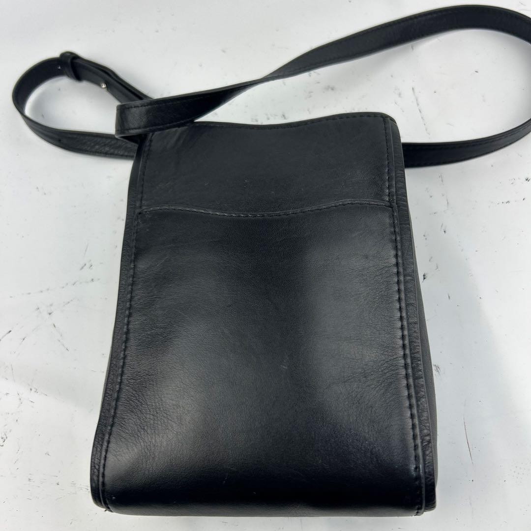 [Good Condition] Paul Smith Shoulder Bag Leather Branded Color Edge Black