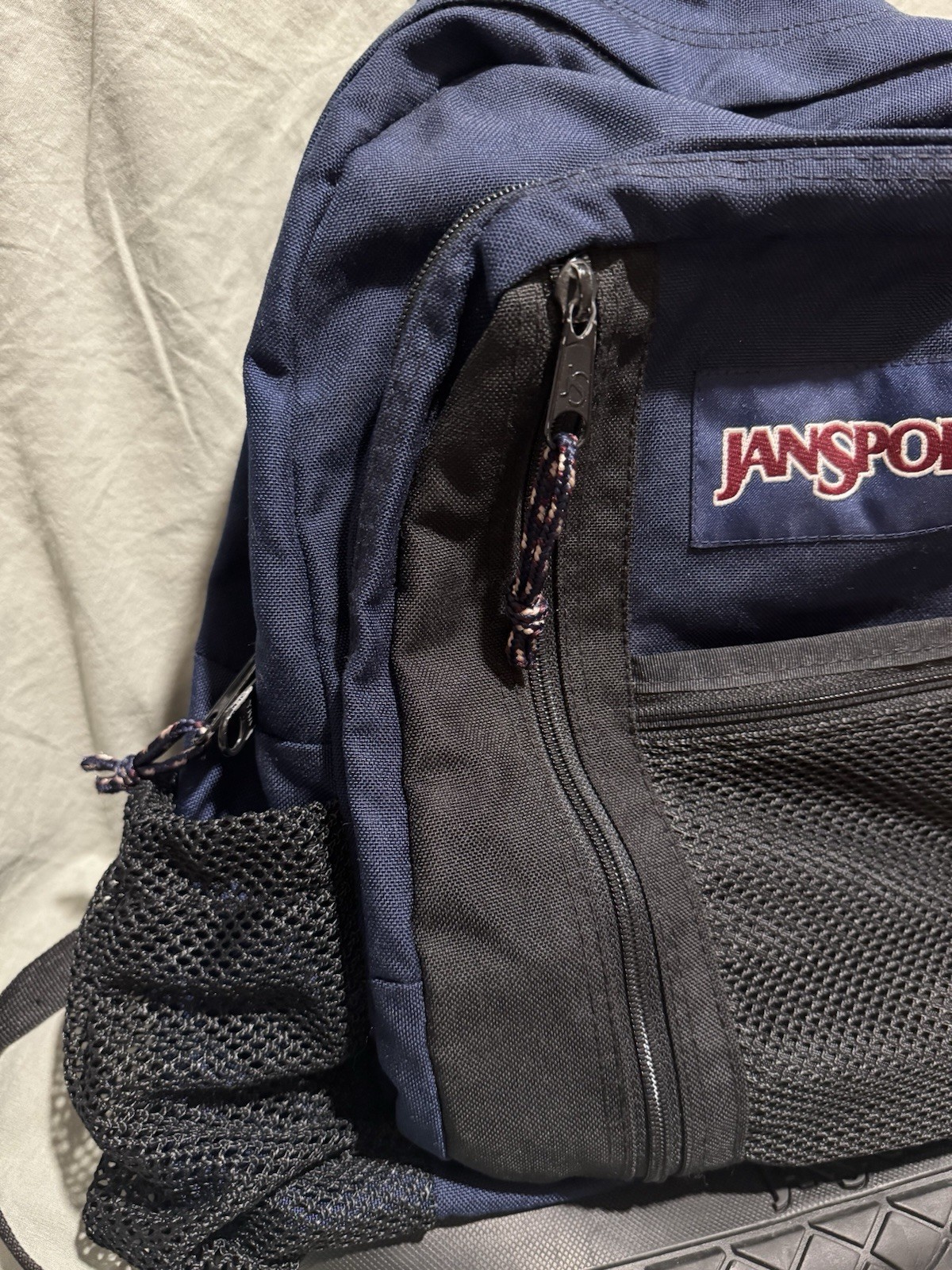 Vintage JANSPORT Backpack Thick Rubber Tire Bottom Blue Bookbag Backpack Blue