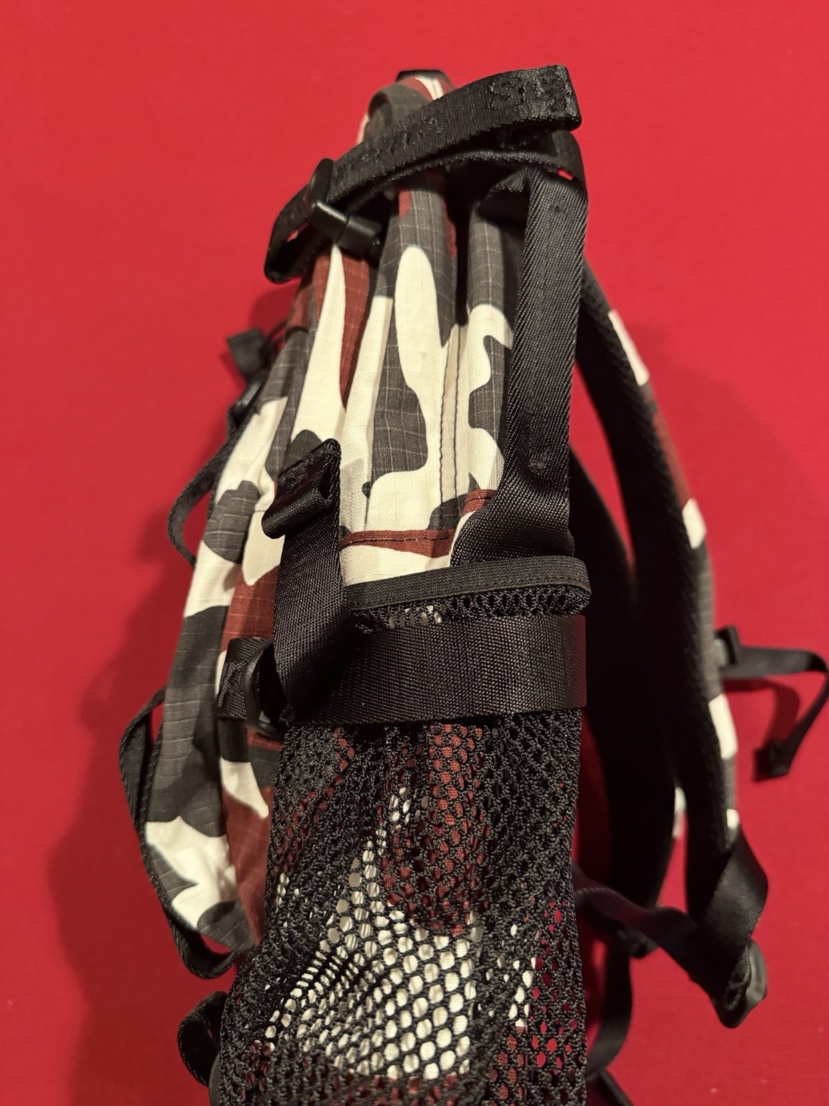 Supreme Logo Red Camo Backpack SS26 *Same Day Ship