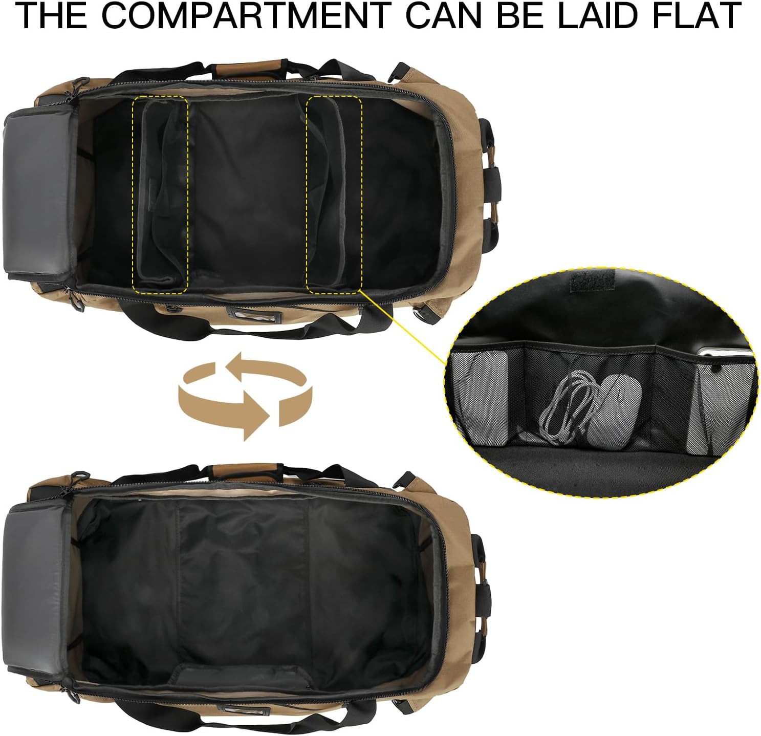 Extra Large Travel Duffle Bag Backpack for Men with Adjustable Dividers 120L Big