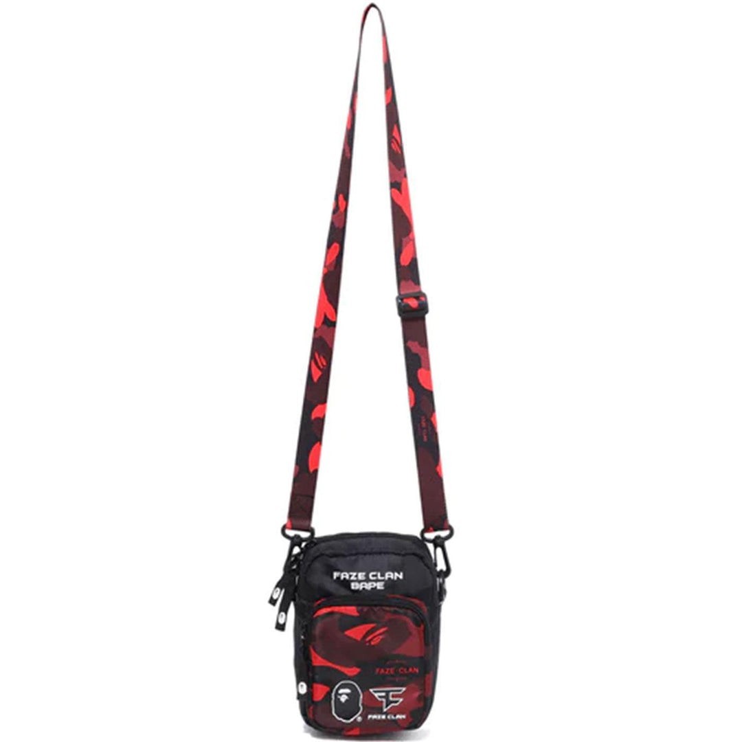 BAPE x FaZe Red Camo Pouch Bag VERY RARE A Bathing Ape New