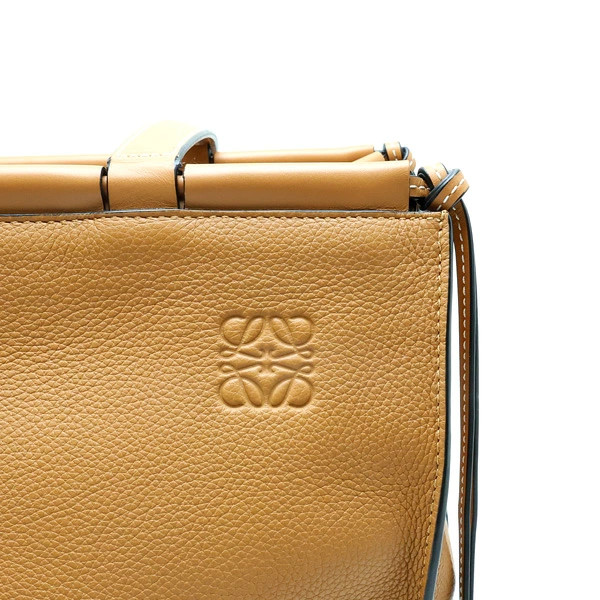 LOEWE cushion tote bag medium leather camel Used