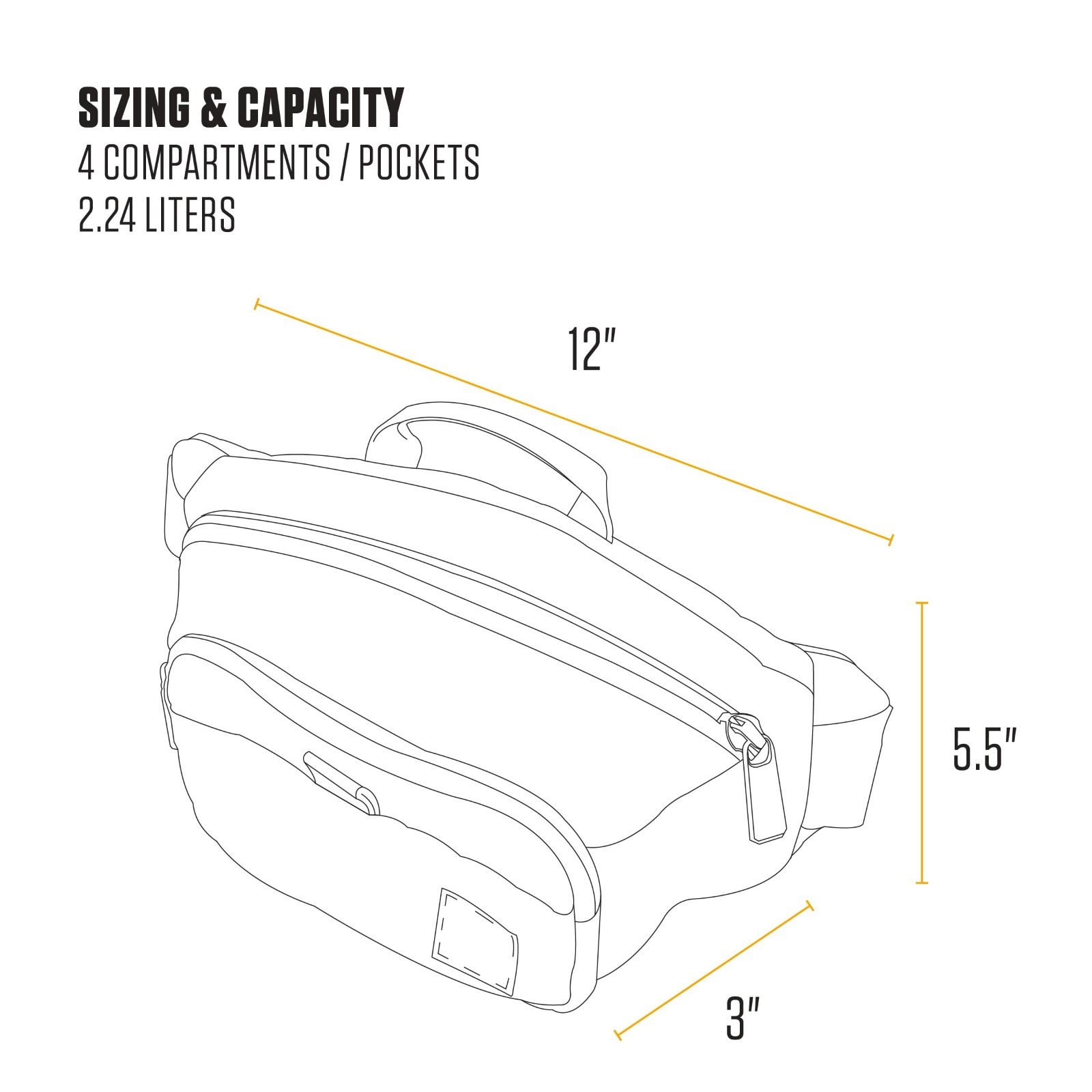 Durable Adjustable Sling Bag, 600-Denier Water Resistant Hip Pack for Travel & O
