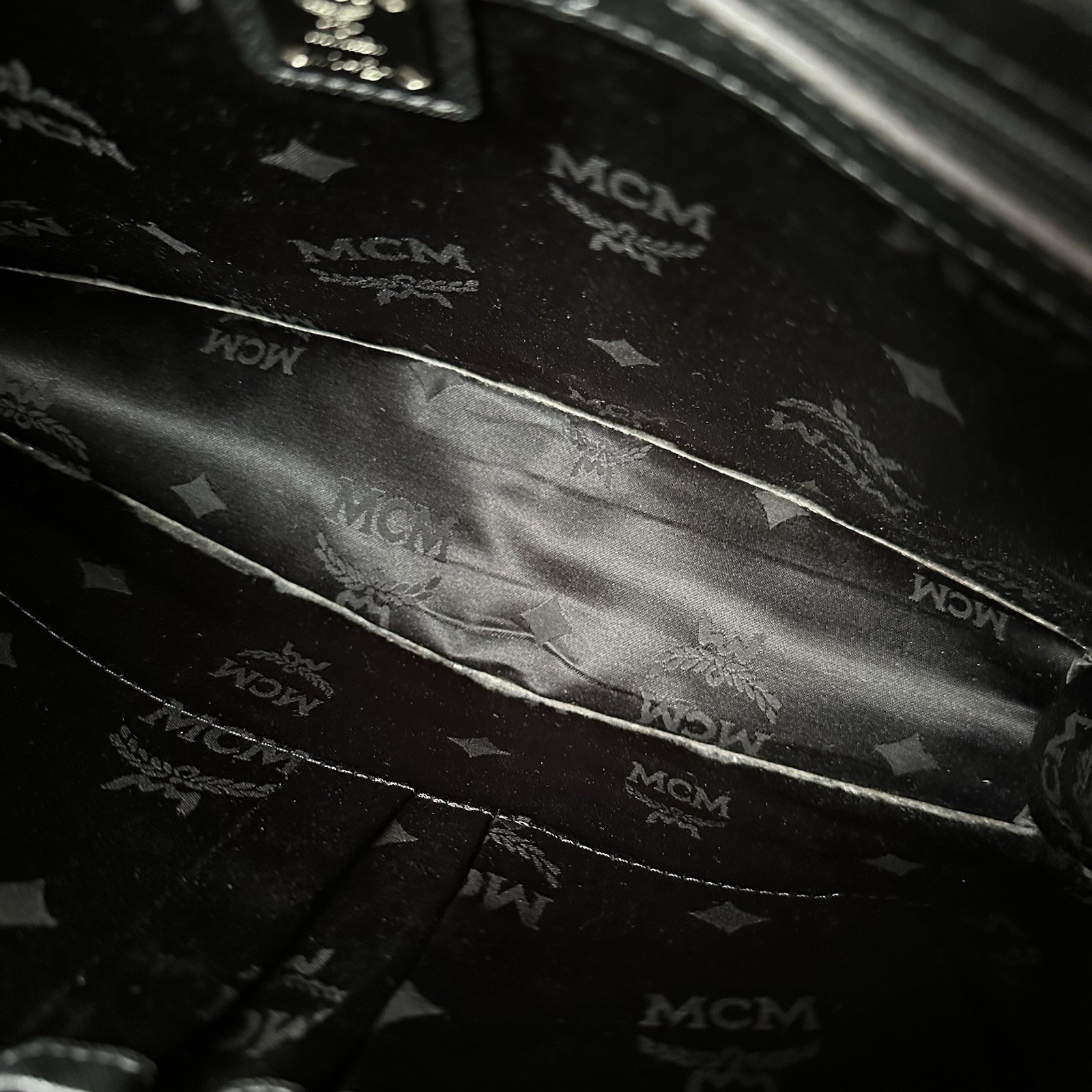 MCM Klassik Briefcase Black Saffiano Leather Silver Hardware Laptop Document